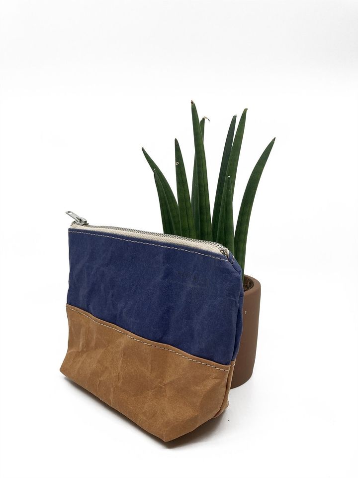Travel / Beauty Pouch | Blue & Brown