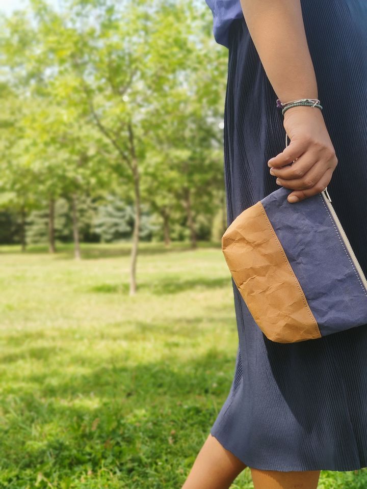 Travel / Beauty Pouch | Blue & Brown